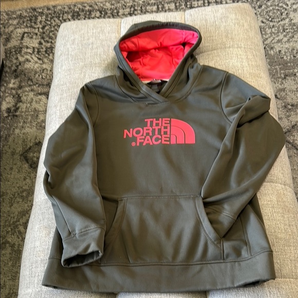 the north face Jackets & Blazers - THE NORTH FACE WOMENS LARGE, GREEN,  AND PINK ACCENT,  HOODIE SWEATSHIRT